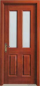 Solid wooden  door with glass