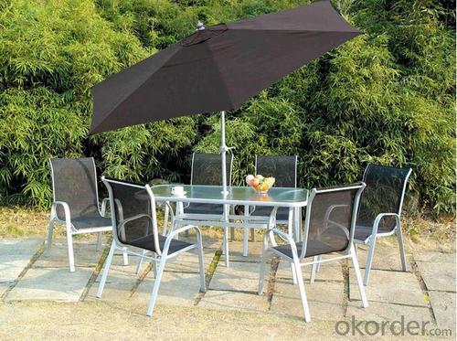 Square Cast Aluminum Dining Table Set Garden Table System 1