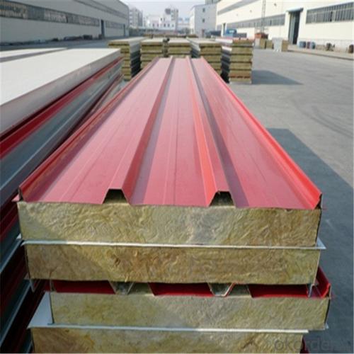 Rock wool sandwich panels for low cost wall cladding and roof of prefabricated house System 1