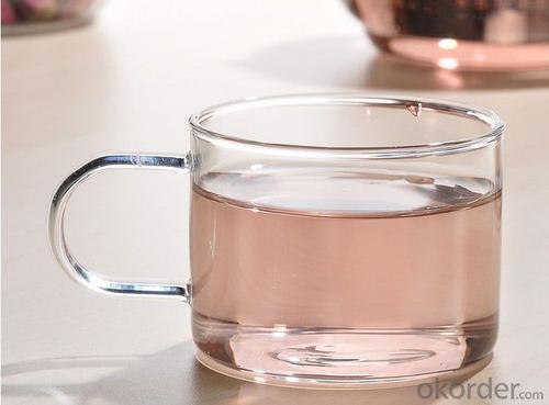 single wall transprent glass tea cup with handle System 1