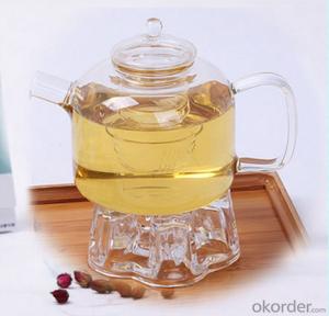 face shape transprent single wall glass teapot with strainer