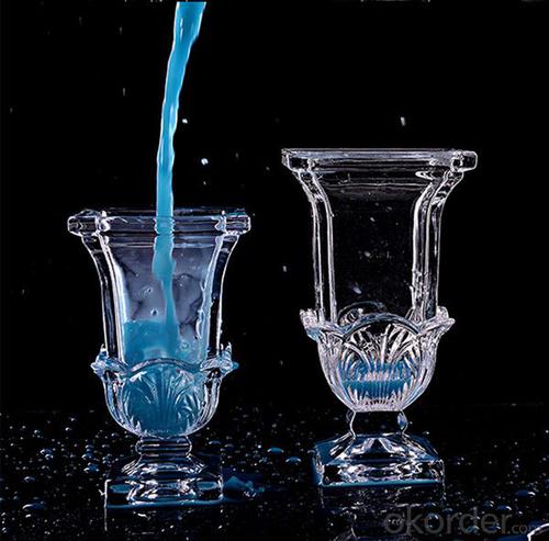 Square crystal clear transparent glass vase System 1