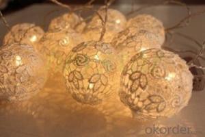 Battery Lights String with embroidered ball Ornament