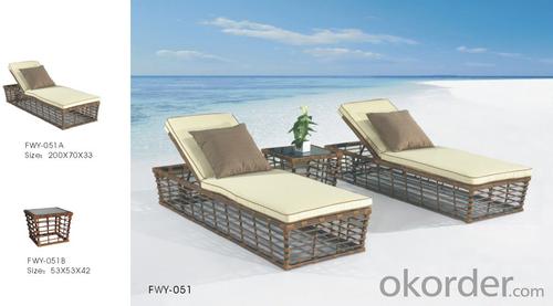 Outdoor Rattan Sun Bed Sun Lounge Chaise Loungers System 1