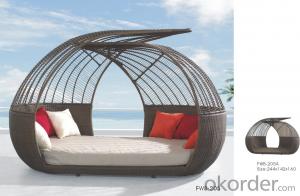 Outdoor Rattan Sun Lounger Wave Shape Outdoor Hotel System 1