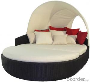 Outdoor Rattan Sun Bed Wave Shape Outdoor SPA System 1