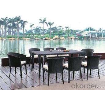 Outdoor Furniture & Seater Black Rattan Dining Set System 1