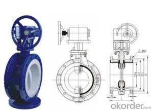 2inch Worm gear operated PTFE seated wafer type DI plated butterfly valves