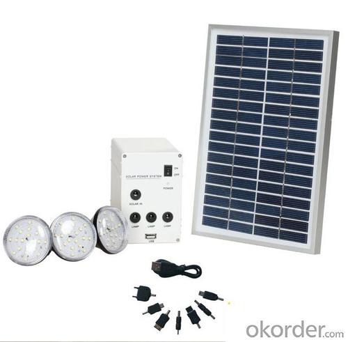 Mini Home Solar System with LED Bulbs and Mobile Charger 2W 3W 5W 10W 20W 50W 100W System 1