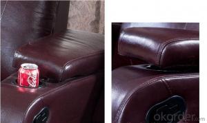 Modern Recliner Sofa by Leather and Manual Recliner, European Style