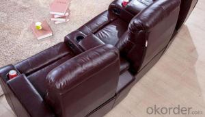 Manual Recliner Sofa, Living Room Leather Sofa