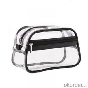Clear Zippered Vinyl Portable PVC Cosmetic Bags