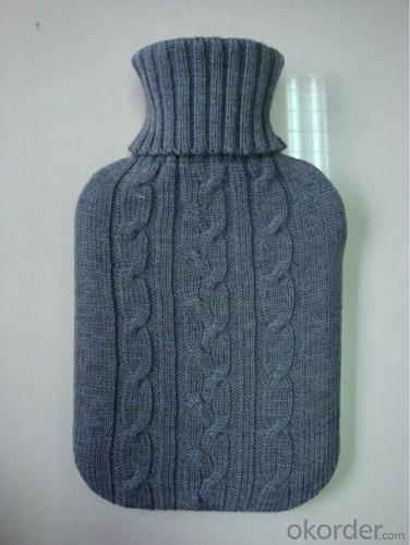 Rubber Hot Water Bottle with Knitted Cover System 1