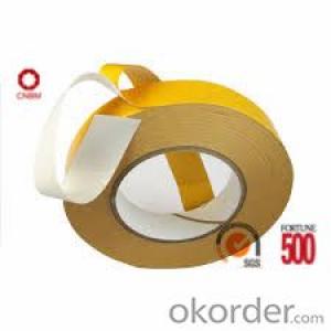 Tissue Tape Double Sided Yellow Color Solvent Based Acrylic
