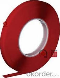 Double Sided Tissue Tape Solvent Based Acrylic Red Color