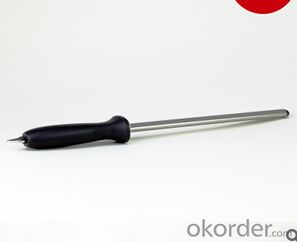 8''Diamond Coated Knife Sharpener Stainless Steel Rod System 1