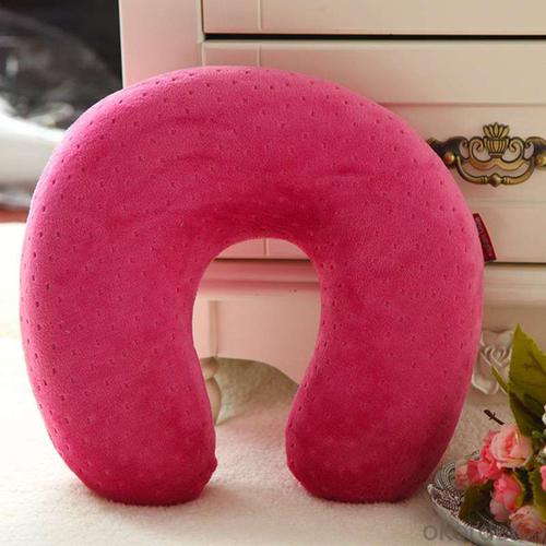 Travel Neck Pillow with Button Micro Beads System 1