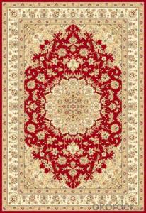 Viscose Carpet and Rug Red Color Rectangle Shape