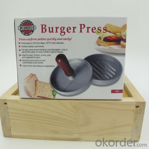 BBQ Hamburger Press /Meat Press with Wood Handle