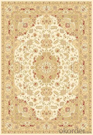 Viscose Wilton  Carpet and Rug Beige Color Persian Design
