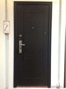 steel security door/Simple design/ high quality/ low price/ black scrub coating security door