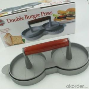 Cast Aluminum Double Hamburger Press with Two Holes