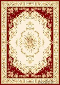 Viscose Carpet and Rug Wilton Red Color  Machine Washable Carpet