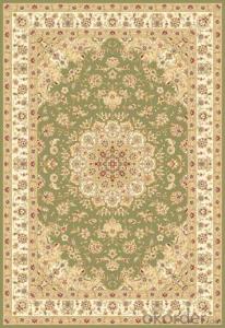 Viscose Wilton Carpet and Rug Green Color Rectangle Shape Hot Sale