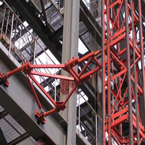 Building Hoist Red Appearance Twin Cage 0~60m/min