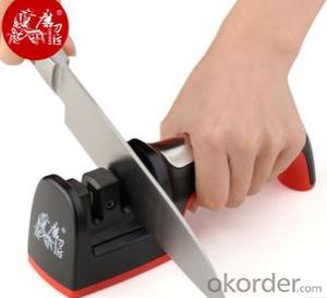 Steel/Ceramic Kitchen Knife Sharpener with Two Stages