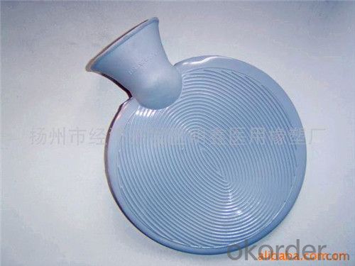 Round Shape Hot Water Bottle 1000ml PVC or Rubber with 2 Side Rip