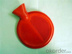 Rubber Round Hot Water Bottle 1000ml with 2 Side Rip