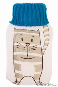 Lovely Cartoon Hot Water Bottle with Cover 2000ml 2 Side Rip