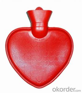 Heart-shaped Nature Rubber Hot Water Bottle 1000ml Particular BS Quality