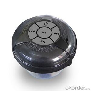 Bluetooth Shower Speakers with Suction Cup Black Waterproof Stereo Wireless