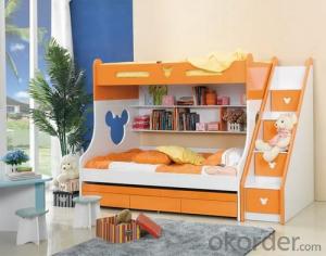 Green Material White Color Children Bed Whole Set Bed/ Wardrobe/Study Desk/Bedside Table
