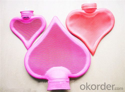 Rubber Heart-shaped Hot Water Bottle 1000ml Particular BS Quality System 1