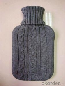 Medical Rubber Hot Water Bottle with Knitted Cover 2000ml 2 Side Rip System 1