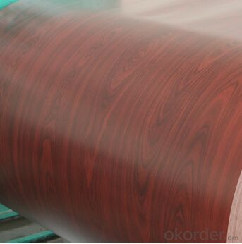 Print Prepainted Galvanized Steel Coil Brown Wooden Pattern