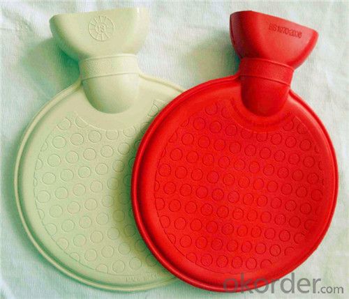 Round Shape Hot Water Bottle 1000ml PVC or Rubber with 2 Side Rip System 1