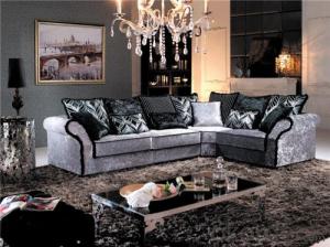 Living Room Sofa Set Fabric Material Velour Model 825 System 1