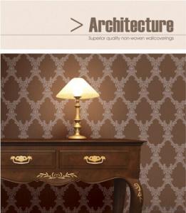 Non-woven Wallpaper 2015 NEW Simple Brown Coffee Strip Design for Hotel System 1