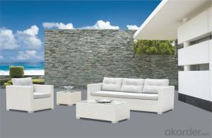 White Rattan Garden Sofa PE Rattan with Aluminum Frame  CMAX-YT017 System 1