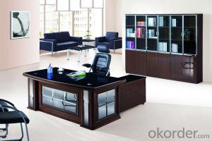 Office Table/Commerical Desk Classical Boss Table Solid Wood/MDF/Glass with Best Price CN594A