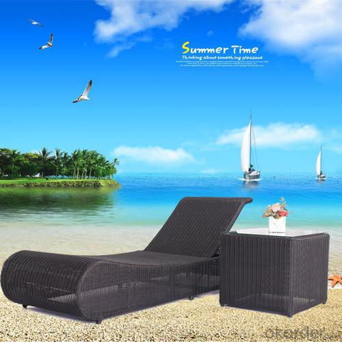 Black Rattan Sun Lounger  for Garden and Beach CMAX-SL011LJY System 1