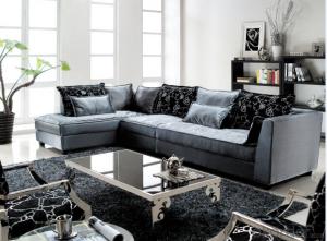 Plush Fabric Chaise Sofa for Living room