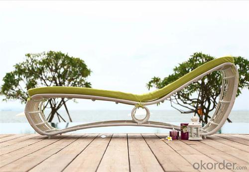 White Rattan Sun Lounger for Outdoor Furniture  Garden Beach Side CMAX-SL002MYX System 1