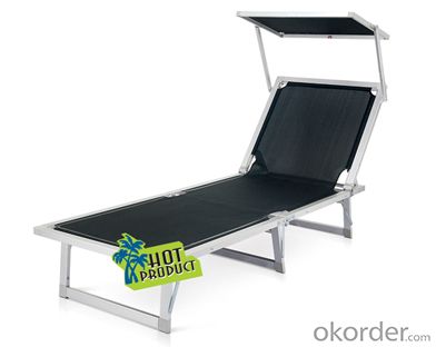 Black Leisure Textilene Stainless Steel Folding Beach Bed/ Sun Lounger CMAX-SLW0008WT System 1