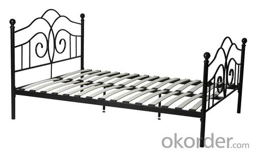 Metal Single Bed with Modern Design with Wooden Slats  MB317 System 1