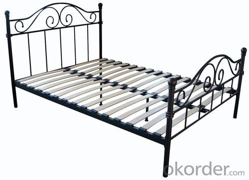 Metal Single Bed with Modern Design with Wooden Slats  MB319 System 1